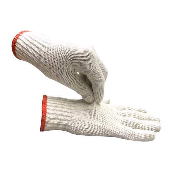 Guantes de trabajo de seguridad Guante tejidos de algodón blanco calibre 7/10 al por mayor de China para la construcción