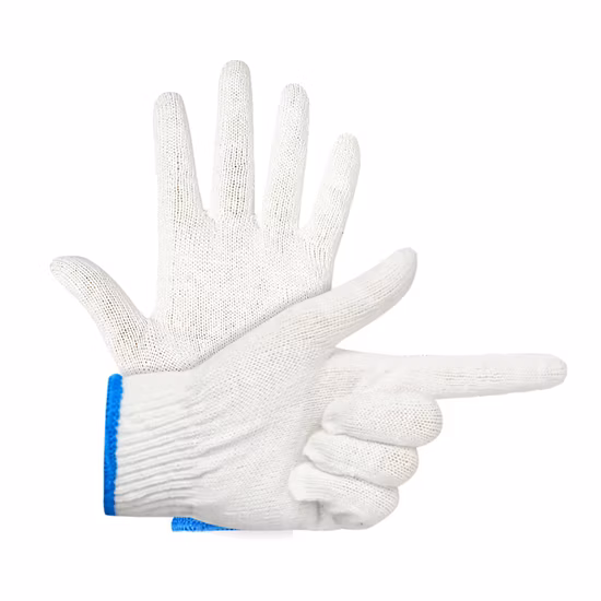 Venta al por mayor de China, guantes de seguridad/trabajo de calibre 10/7, guantes de mano industriales/de trabajo, guantes tejidos de algodón blanco