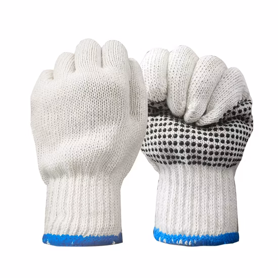 Guantes de algodón punteados de caucho con puntos de PVC/guantes de trabajo/guantes de seguridad/guantes de trabajo